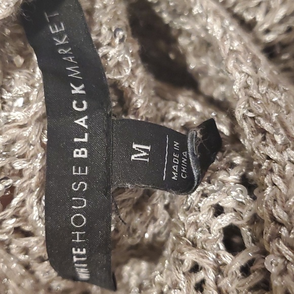 White House Black Market Fringe Sequin Metallic Colorblock Sweater Size M - Picture 8 of 8